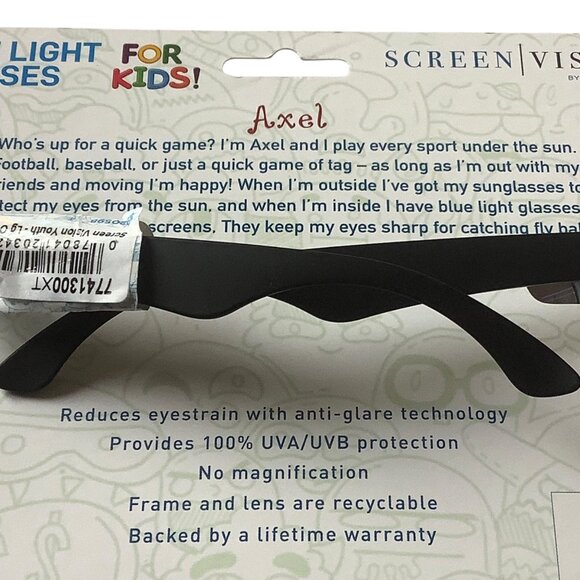 ICU Eyewear Kids Screen Vision Blue Light Filtering Large Oval Glasses Black NEW - Picture 7 of 7